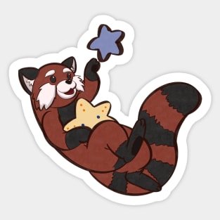 Red Panda with starfish Sticker